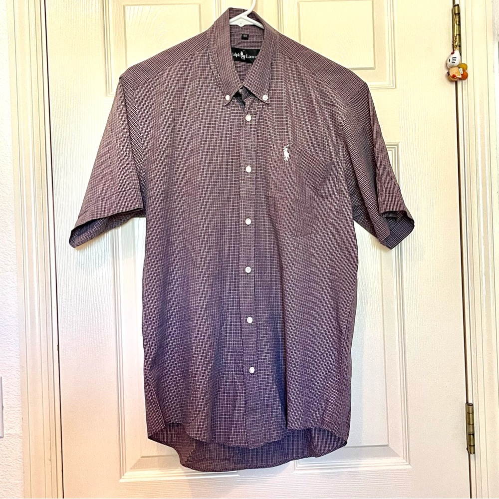 Polo by Ralph Lauren Men’s small Plaid short sleeved Shirt size 15-1/2